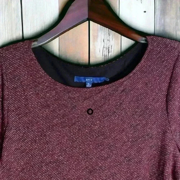 Women’s Apt. 9 Size XL Sparkly Maroon Tunic with Black Underlay. #Tunics - Picture 2 of 2